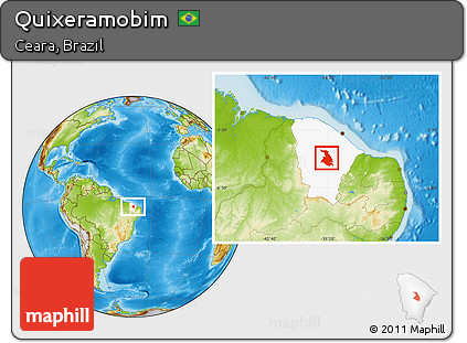 Physical Location Map of Quixeramobim, highlighted parent region