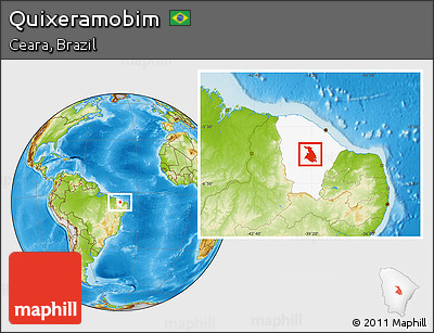 Physical Location Map of Quixeramobim, highlighted parent region