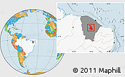 Political Location Map of Quixeramobim, highlighted country, highlighted parent region