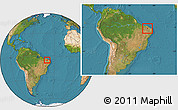 Satellite Location Map of Quixeramobim, within the entire country
