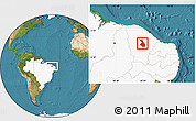 Satellite Location Map of Quixeramobim, highlighted country