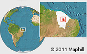 Satellite Location Map of Quixeramobim, highlighted parent region