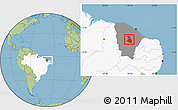 Savanna Style Location Map of Quixeramobim, highlighted country, highlighted parent region