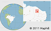 Savanna Style Location Map of Quixeramobim, highlighted country