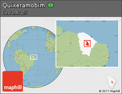 Savanna Style Location Map of Quixeramobim, highlighted parent region