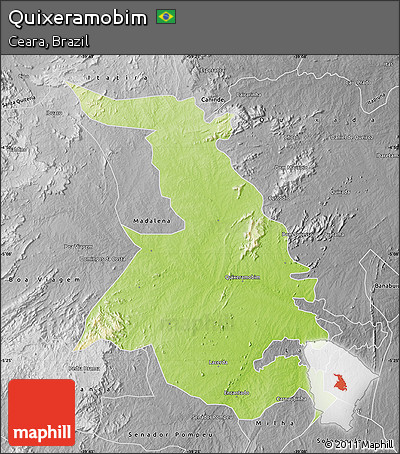 Physical Map of Quixeramobim, desaturated