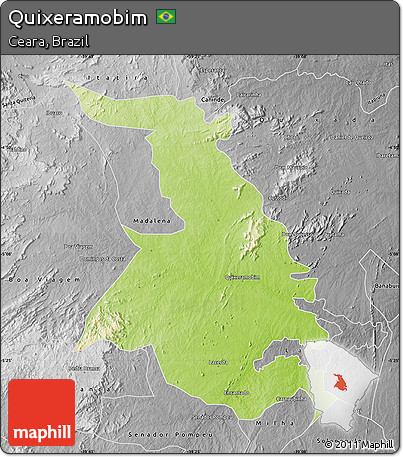 Physical Map of Quixeramobim, desaturated