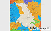 Shaded Relief Map of Quixeramobim, political outside