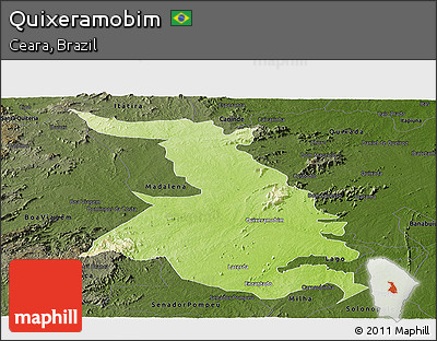 Physical Panoramic Map of Quixeramobim, darken