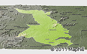 Physical Panoramic Map of Quixeramobim, darken, semi-desaturated