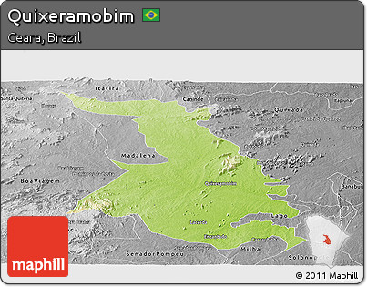 Physical Panoramic Map of Quixeramobim, desaturated