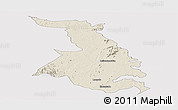 Shaded Relief Panoramic Map of Quixeramobim, cropped outside