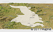 Shaded Relief Panoramic Map of Quixeramobim, satellite outside