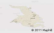 Shaded Relief Panoramic Map of Quixeramobim, single color outside
