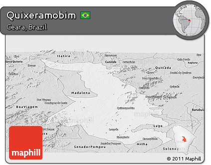 Silver Style Panoramic Map of Quixeramobim
