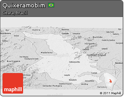 Silver Style Panoramic Map of Quixeramobim