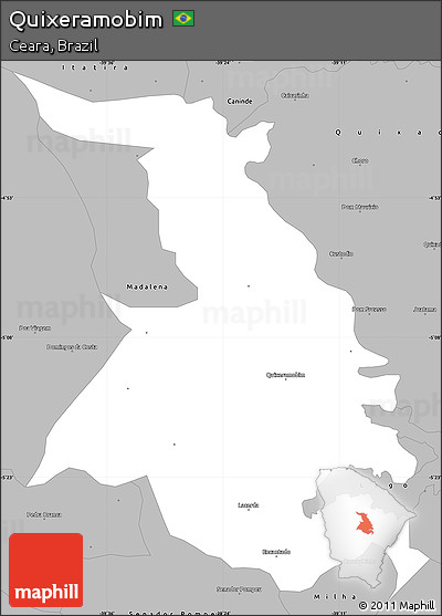 Gray Simple Map of Quixeramobim