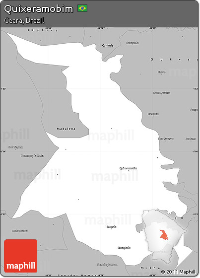 Gray Simple Map of Quixeramobim