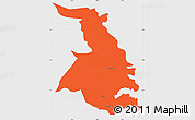 Political Simple Map of Quixeramobim, single color outside