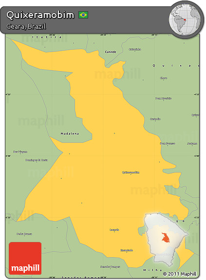 Savanna Style Simple Map of Quixeramobim
