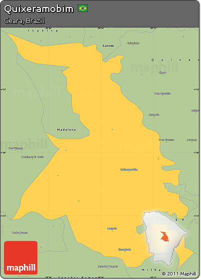 Savanna Style Simple Map of Quixeramobim