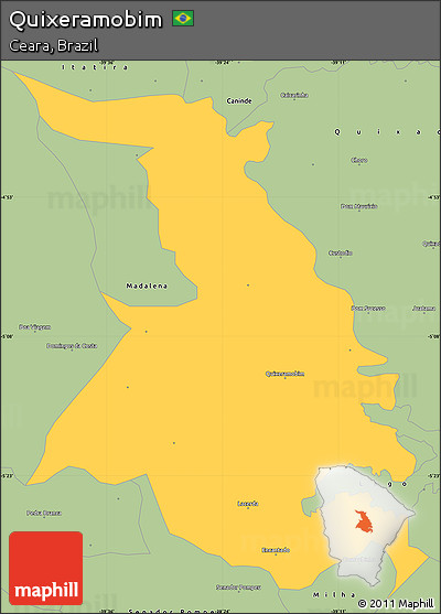 Savanna Style Simple Map of Quixeramobim