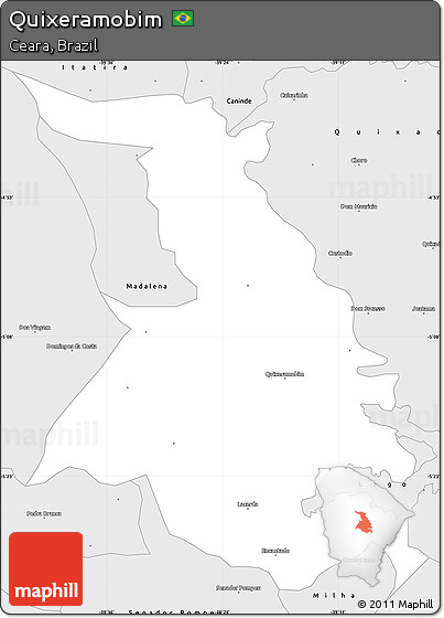 Silver Style Simple Map of Quixeramobim