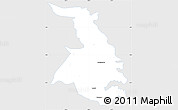 Silver Style Simple Map of Quixeramobim, single color outside