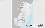 Gray 3D Map of Espiritu Santo, single color outside
