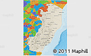 Shaded Relief 3D Map of Espiritu Santo, political outside