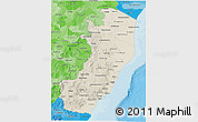 Shaded Relief 3D Map of Espiritu Santo, political shades outside