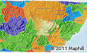 Physical 3D Map of Alfredo Chaves, political outside