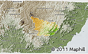 Physical 3D Map of Alfredo Chaves, semi-desaturated
