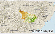 Physical 3D Map of Alfredo Chaves, shaded relief outside