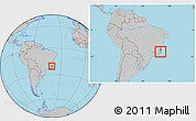 Gray Location Map of Alfredo Chaves, within the entire country