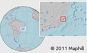 Gray Location Map of Alfredo Chaves, hill shading