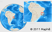 Shaded Relief Location Map of Alfredo Chaves, within the entire country