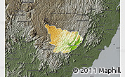 Physical Map of Alfredo Chaves, darken, semi-desaturated