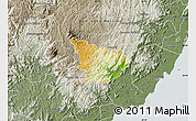 Physical Map of Alfredo Chaves, semi-desaturated
