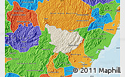 Shaded Relief Map of Alfredo Chaves, political outside