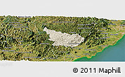 Shaded Relief Panoramic Map of Alfredo Chaves, satellite outside