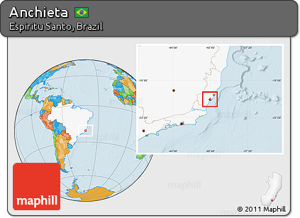 Political Location Map of Anchieta, highlighted country