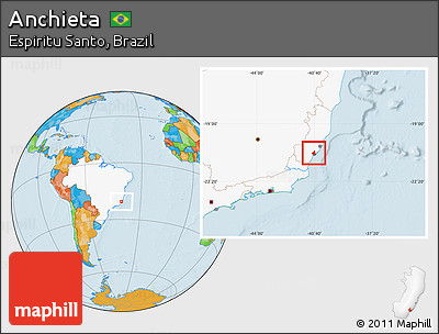 Political Location Map of Anchieta, highlighted country