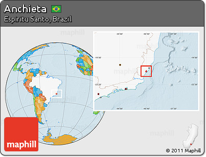 Political Location Map of Anchieta, highlighted country