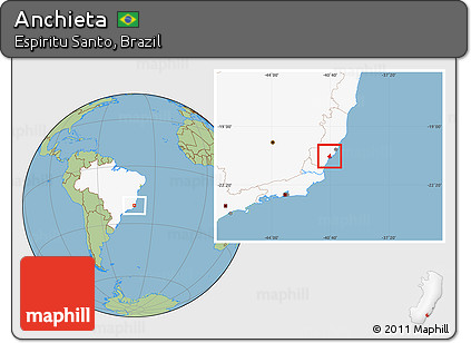 Savanna Style Location Map of Anchieta, highlighted country