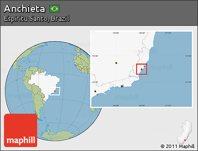 Savanna Style Location Map of Anchieta, highlighted country