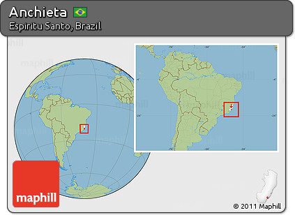Savanna Style Location Map of Anchieta, highlighted parent region, within the entire country