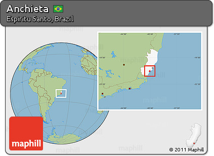 Savanna Style Location Map of Anchieta, highlighted parent region