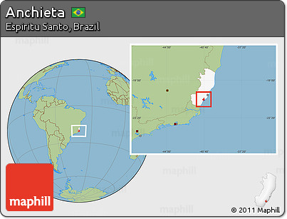 Savanna Style Location Map of Anchieta, highlighted parent region