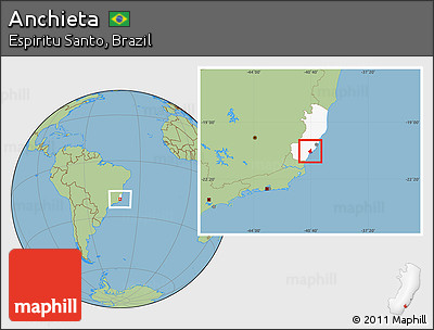 Savanna Style Location Map of Anchieta, highlighted parent region